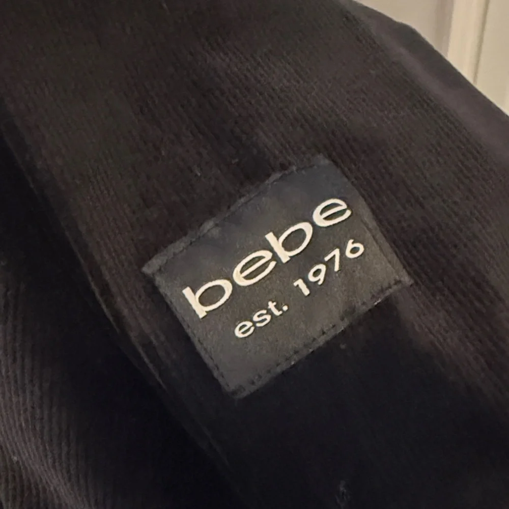 Bebe & Ciara Collab Black Stretch Micro Corduroy Zip-Up Hoodie NWT M